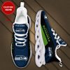 Seattle Seahawks Custom Name Navy Black Max Soul Shoes V3