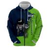 Seattle Seahawks Iron Maiden Halloween Zip Up Hoodie
