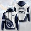 Seattle Seahawks Navy Fire Pullover Hoodie
