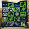 Seattle Seahawks Navy Green Quilt Blanket V2