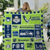 Seattle Seahawks Navy Green Quilt Blanket V3
