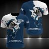 Seattle Seahawks Navy White Mascot T-Shirt