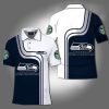 Seattle Seahawks Navy White Polo Shirt V5