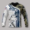 Seattle Seahawks White Navy Camo Pullover Hoodie