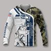 Seattle Seahawks White Navy Camo Zip Up Hoodie