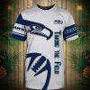 Seattle Seahawks White Navy T-Shirt V2