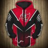 Tampa Bay Buccaneers Lightning Black Red Zip Up Hoodie