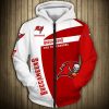 Tampa Bay Buccaneers White Red Zip Up Hoodie V2