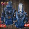 Tennessee Titans Custom Name Skull Navy Blue Zip Up Hoodie