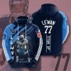 Tennessee Titans Taylor Lewan Navy Titans Blue Stripes Pullover Hoodie