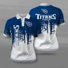 Tennessee Titans White Navy Blue Polo Shirt V3