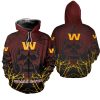 Washington Commanders Red Skull Pumpkin Zip Up Hoodie
