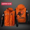 BC Lions Custom Name Sporty Style Full Zip Hoodie