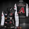 Arizona Diamondbacks Black White Leather Bomber Jacket