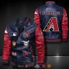 Arizona Diamondbacks Navy Blue Red Leather Bomber Jacket