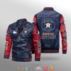 Houston Astros Navy Blue Red Leather Bomber Jacket