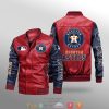 Houston Astros Red Navy Blue Leather Bomber Jacket