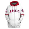 Los Angeles Angels White Zip Up Hoodie