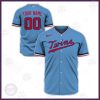 Minnesota Twins Custom Name Number Light Blue Alternate Baseball Jersey