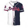 Atlanta Braves Custom Name Number Mix Jersey T-Shirt