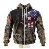 Houston Astros Custom Name Number Camo Realtree Hunting Zip Up Hoodie