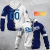 Los Angeles Dodgers Custom Name Number Mix Jersey Pullover Hoodie