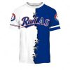 Texas Rangers Custom Name Number Mix Jersey T-Shirt