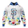 San Francisco Giants Custom Name Number Autism Awareness Pullover Hoodie