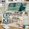 Seattle Mariners To My Son By Dad Fleece Blanket