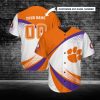 Clemson Tigers Custom Name Number Orange White Baseball Jersey