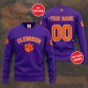 Clemson Tigers Custom Name Number Purple Sweater