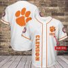 Clemson Tigers Custom Name White Baseball Jersey