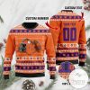 Clemson Tigers Custom Text Number Ugly Christmas Sweater