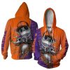 Clemson Tigers Jack Skellington Halloween Zip Up Hoodie