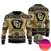 Colorado Buffaloes Custom Name Gold Black Ugly Christmas Sweater