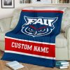 Florida Atlantic Owls Custom Name Fleece Blanket