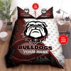 Georgia Bulldogs Custom Name Black White Bedding Set