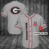 Georgia Bulldogs Custom Name Gray Baseball Jersey