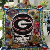 Georgia Bulldogs Skull Quilt Blanket