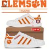 Clemson Tigers Custom Name White Orange Stan Smith Shoes