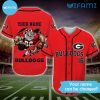 Georgia Bulldogs Custom Name Red Mascot Baseball Jersey