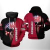 Houston Cougars US Flag Skull Pullover Hoodie