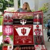 Indiana Hoosiers Crimson White Quilt Blanket V6