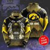 Iowa Hawkeyes Custom Name Skull Pullover Hoodie