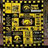 Iowa Hawkeyes Gold Black Quilt Blanket V3