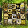Iowa Hawkeyes Gold Black Quilt Blanket V5