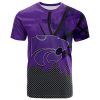 Kansas State Wildcats Custom Text Number Purple Grunge T-Shirt