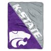 Kansas State Wildcats Purple Silver Fleece Blanket V2
