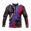 Kansas State Wildcats Red Flowers Purple Pullover Hoodie