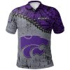 Kansas State Wildcats Silver Purple Polynesian Polo Shirt V6